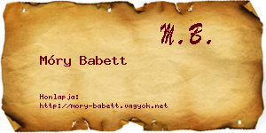 Móry Babett névjegykártya