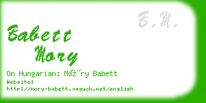 babett mory business card